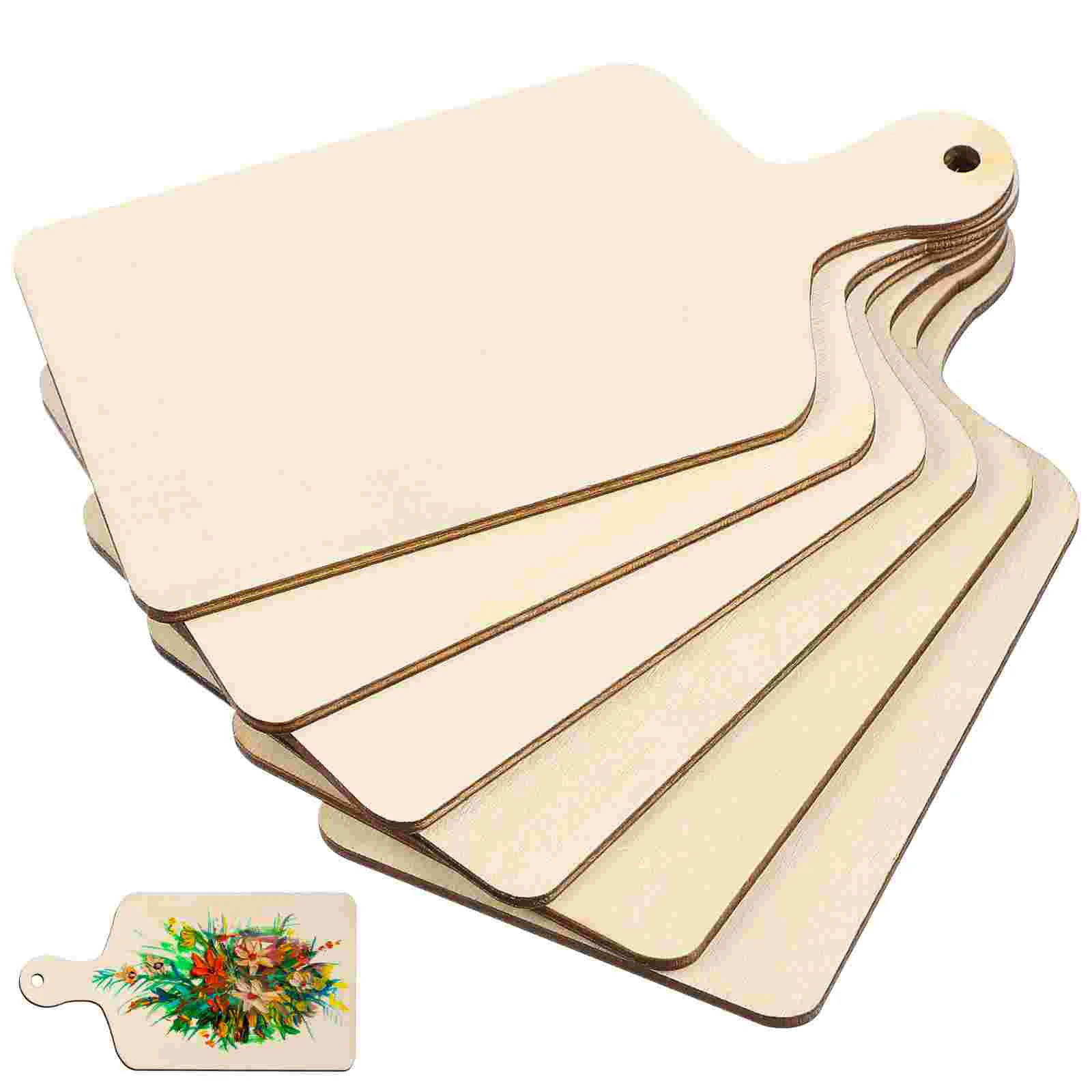 6 Pcs DIY Wooden Cutting Board Crafting Chopping Boards Cake Food Serving Trays Table Coasters