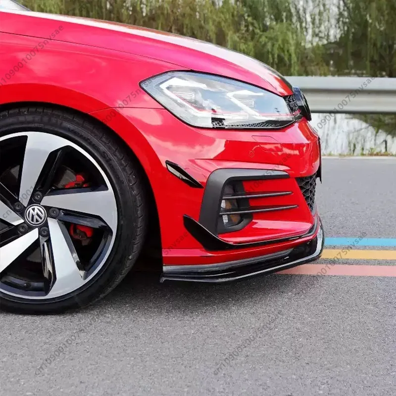 For VW Golf Mk7.5 GTI GTD 2017-2020 RevoZport Style Front Bumper Side Splitters Car Front Bumper Side Canard Spoiler Wings