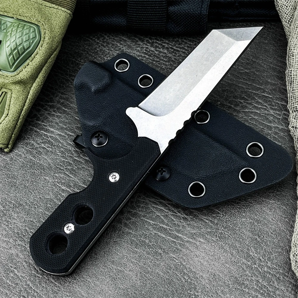 2025 جديد شفرة مثبتة سكين الأبنوس مقبض في الهواء الطلق التكتيكية القتالية الدفاع عن النفس المحمولة Bushcraft المطبخ أداة متعددة