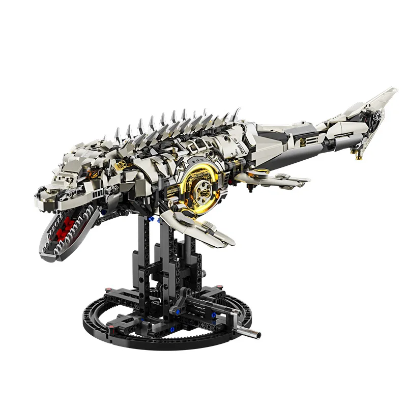 1413pcs Mechanical Dragon Building Blocks Set Vintage Glowing Educational Dinosaur Toy for Boys 13100 MOC Smart Play Gift