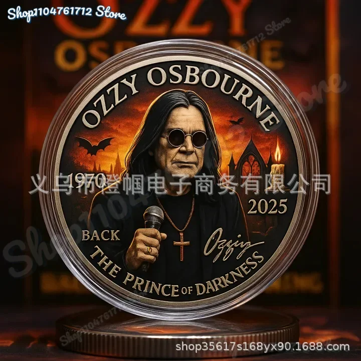 

New For Ozzy Osbourne Farewell Coin with Transparent Protective Shell Commemorative Collection Coins for Rock Fans & Party Gifts