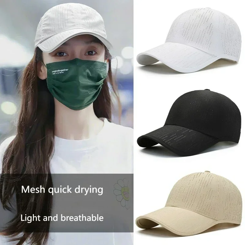 Women\'s Hat Baseball Cap for Female Ladies Girls Sports Hat Quick Drying Breathable Mesh Trucker Hat Solid White Fashion Brand