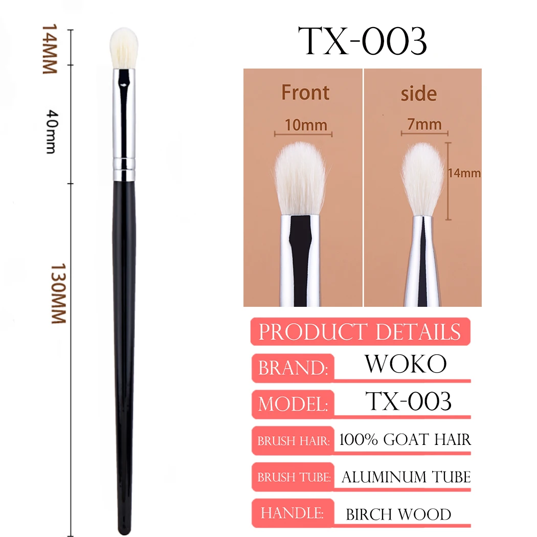 Pennello per ombretto per trucco Pennello per ombretto in pelo di capra al 100% Pennelli per trucco per sfumatura Strumenti per trucco per sfumatura di ombretti Pro betulla