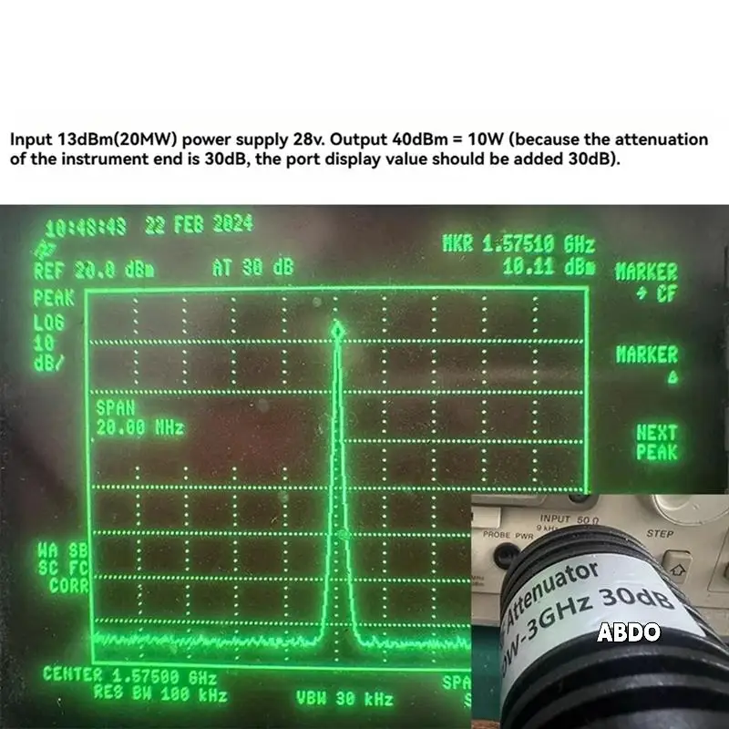 

1575Mhz 10W Power Amplifier Module RF Module GPS BD RF Amplifier Power Amplifier