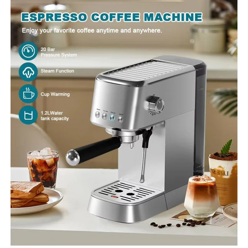 

Professional Semi-Automatic Espresso Coffee Machine-Battery-Powered For Car & Household Use Commercial Grade