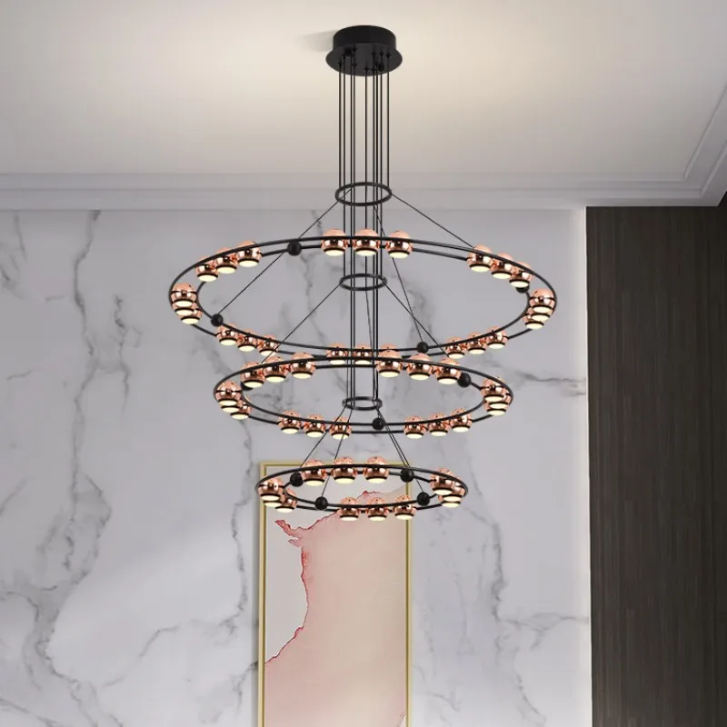 

Атмосферная Люстра для лобби виллы, Роскошная Современная фотолюстра для спальни, дуплексного здания, ресторана, подвесная фотолюстра