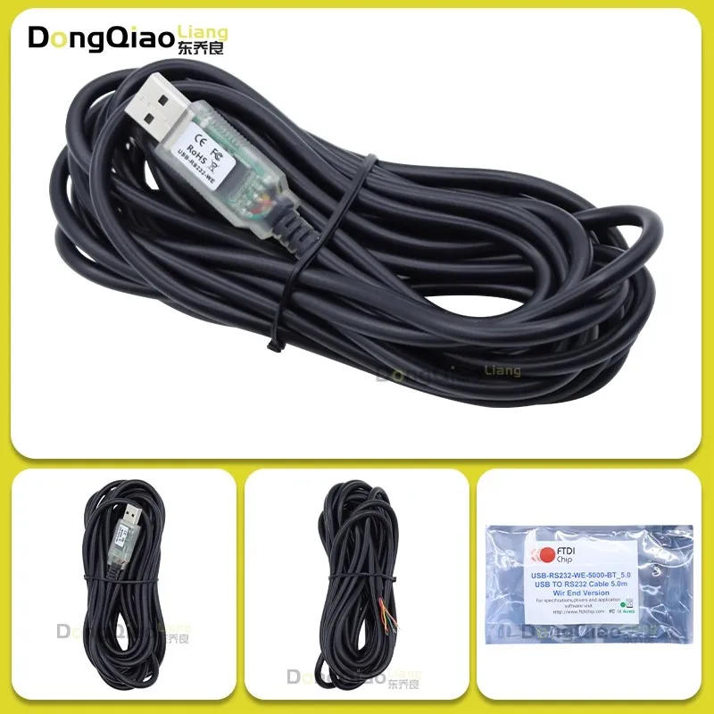 

USB-RS232-WE-5000-BT_5.0 USB to UART cable with RS232 level UART signals 12Mbps 1MBaud FTDIchip official new original authentic