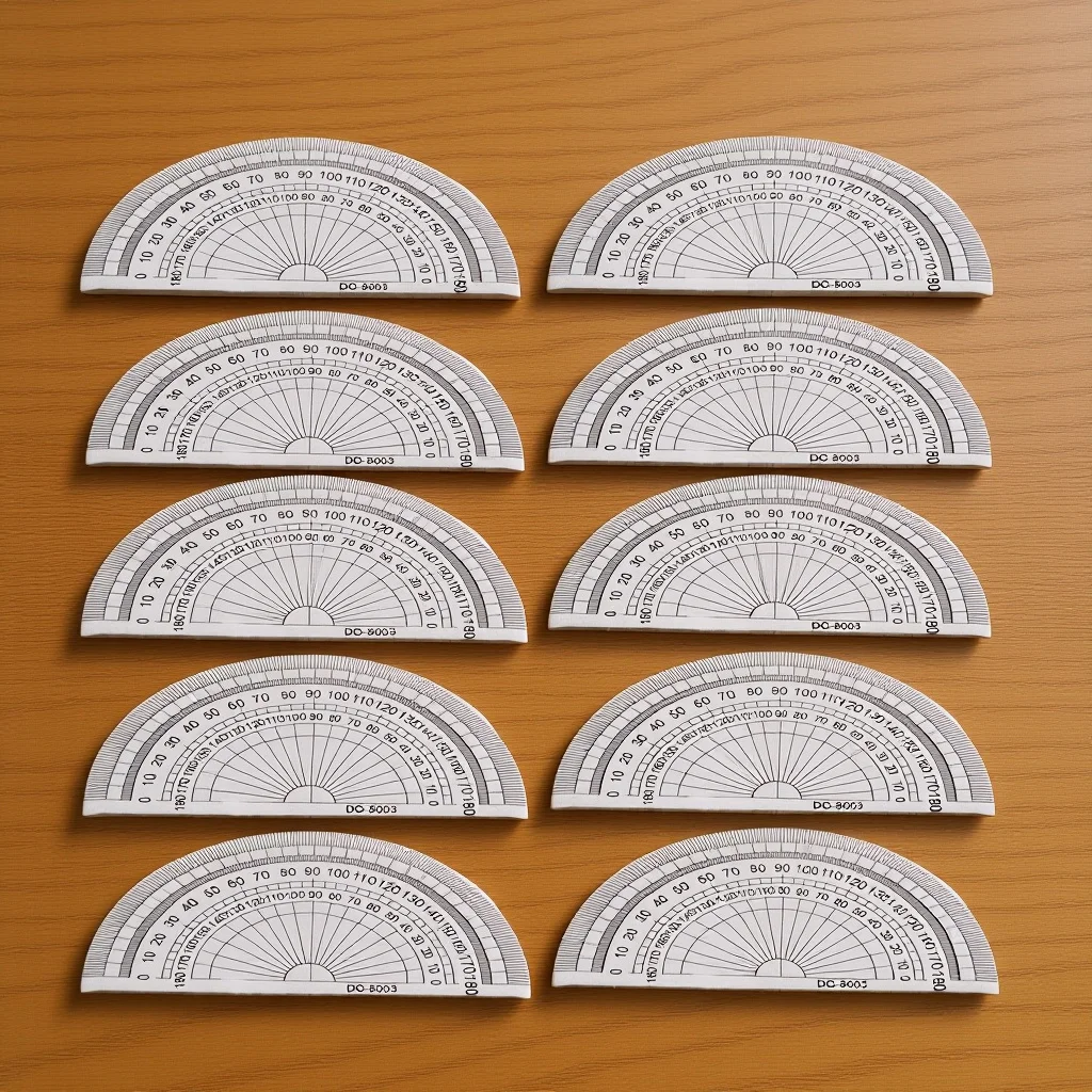 20 Pcs Students Office Rulers Measuring Plastic Protractor Semicircle Plastic Math Tools Office Measuring Rulers Gifts