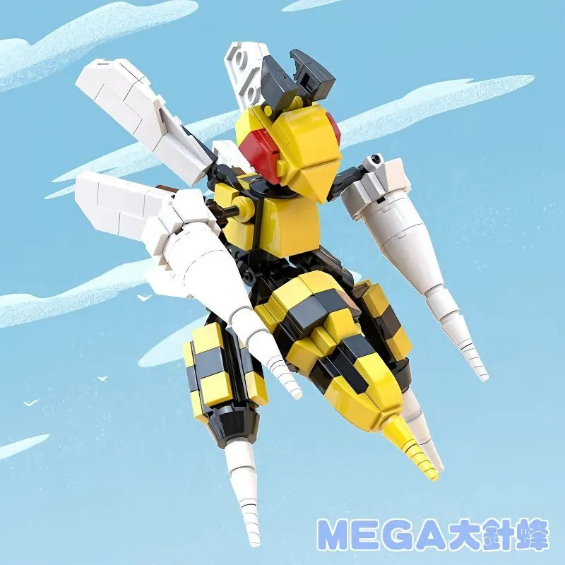 

Конструктор Покемон MOC: Супербольшая подставка для сцены с Покеболом и Покемоном-пчелой