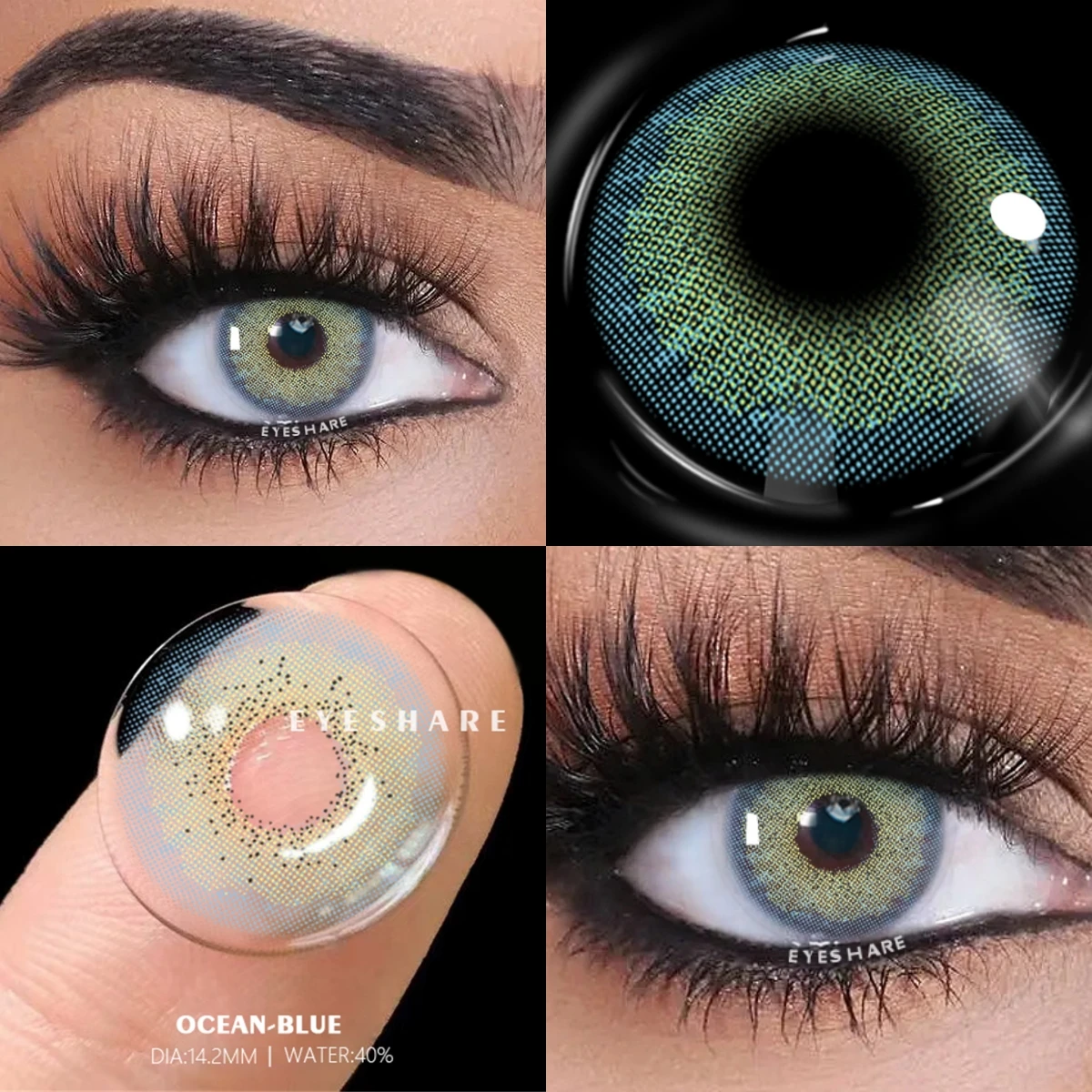 EYESHARE 1 Pair Colored Contact Lenses Natural Blue Eye Lenses Brown Contact Green Lenses Fast Delivery Yearly Use Gray Eye Lens