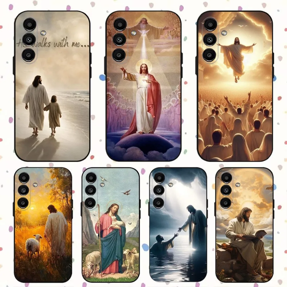 

Christian Religious Jesus Phone Case For Samsung S24,S21,S22,S23,S30,Ultra,S20,Plus,Fe,Lite,Note,10,9,5G Black Soft Cover