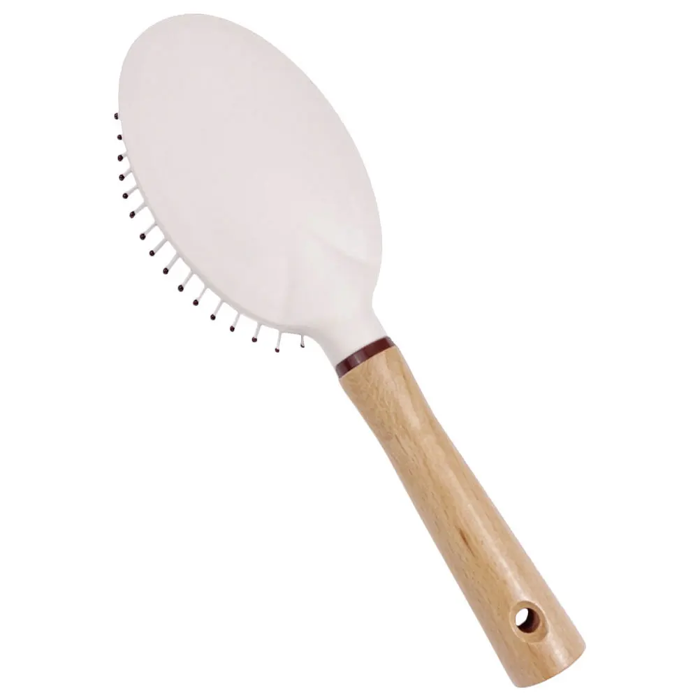 

Portable Scalp Massage Hair Brush Wooden Handle Gentle Detangling Smooth Curly Thick Hair Travel Home Detangling Brush
