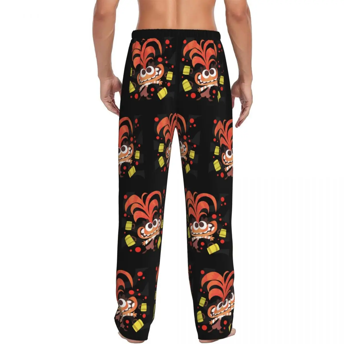 Custom Inside Out Pajama Pants Men's Fantasy Animation Lounge Sleep Drawstring Sleepwear Bottoms with Pockets