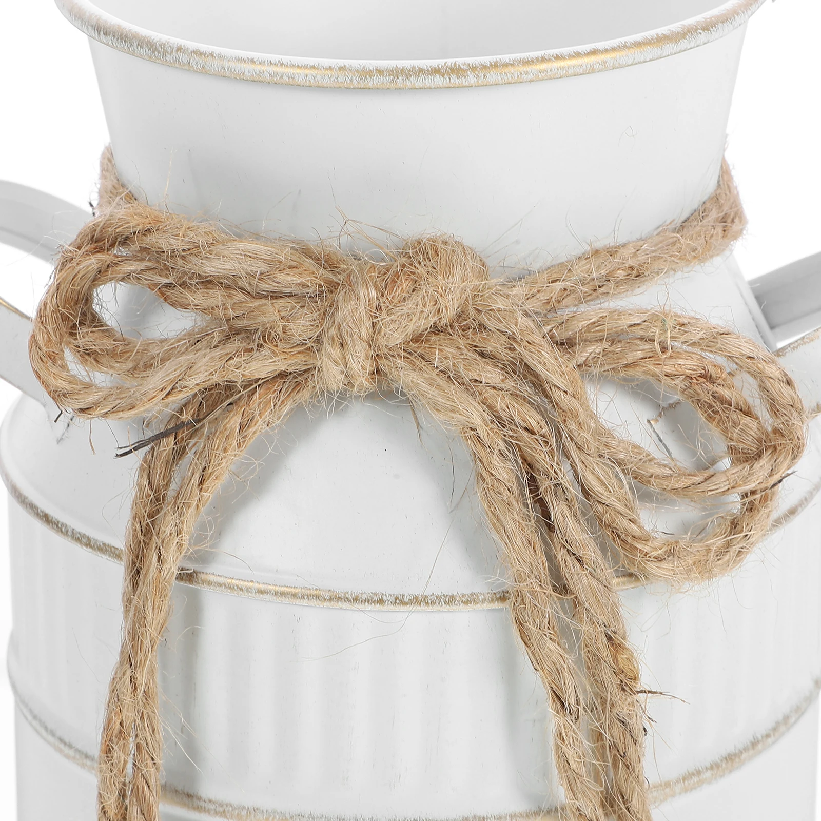 

Retro Milk Vintage Jug Vase Decor Tin Metal White Office Flower Planter Rustic Iron Vase For Flowers Home Accessories