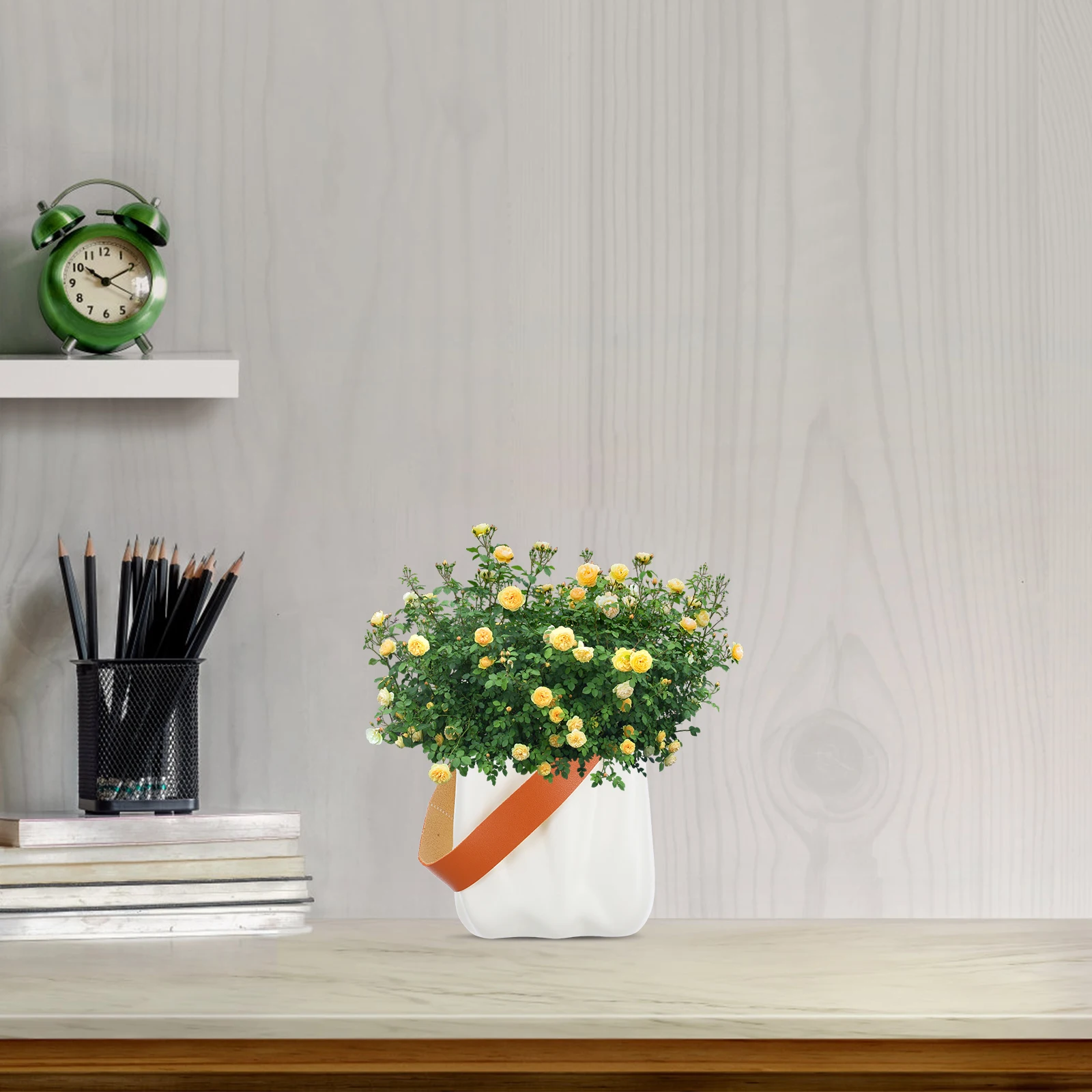

European Style Flower Vase Shape Plant Pot White Modern Aesthetic Small Juicy Portable Lightweight Versatile Use