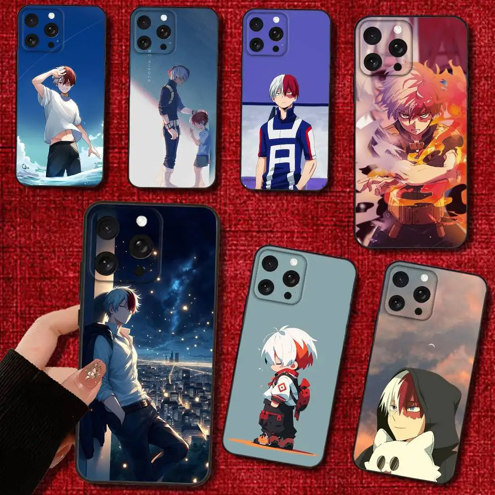 

My Hero Academia Shotodoroki Phone Case For iPhone 16e,16,15,14,13,12,11,Pro,X,XS,Max,XR,Plus,Mini Soft Black Cover