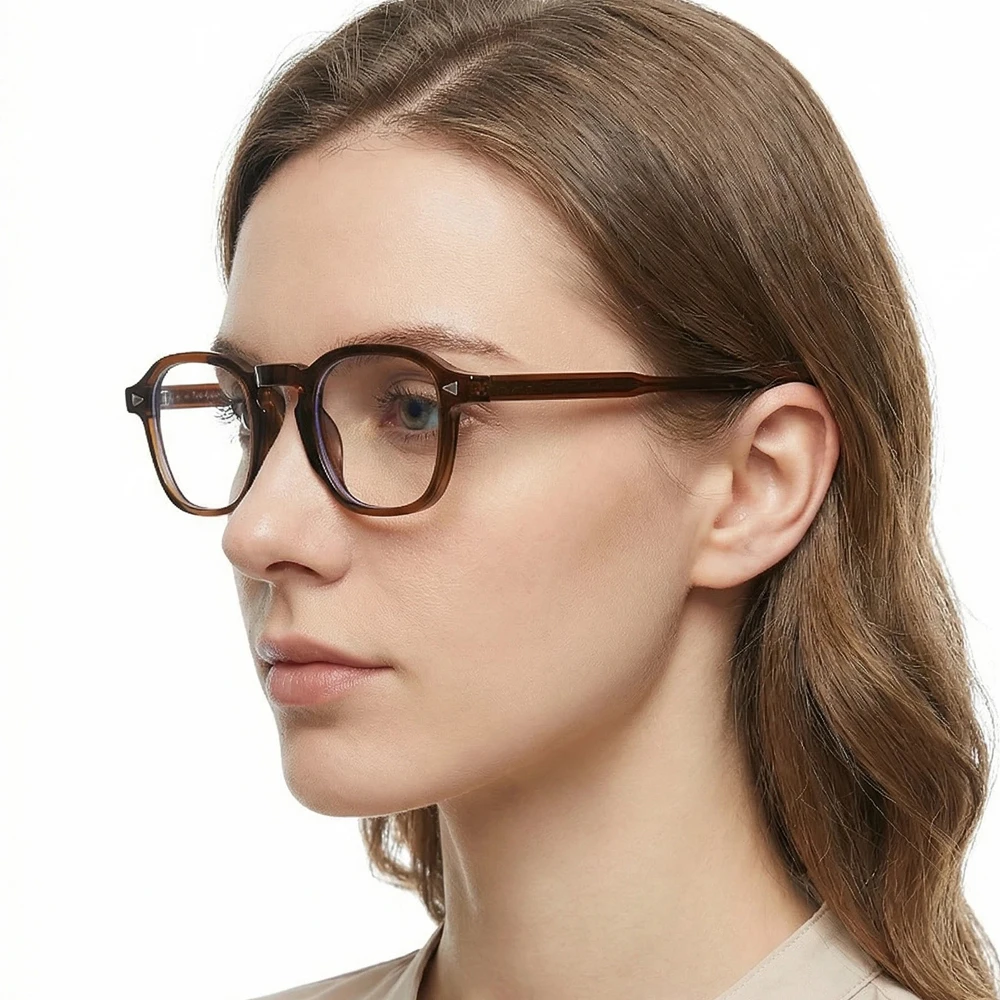 Premium Anti-Blaulicht-Brille für Männer und Frauen Retro Dicker Quadratischer Rahmen TR90 Leichtgewichtige Computerbrille Modische Brillen – Detail 1