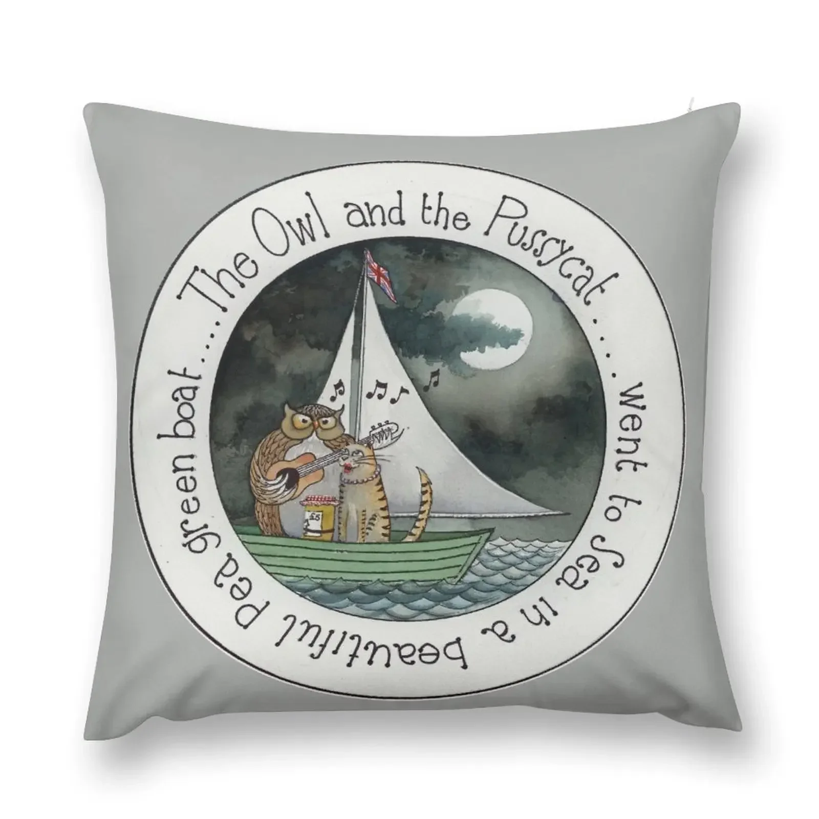 

Owl and the Pussycat Throw Pillow Christmas Cushion For Home Decorative Cushions pillow