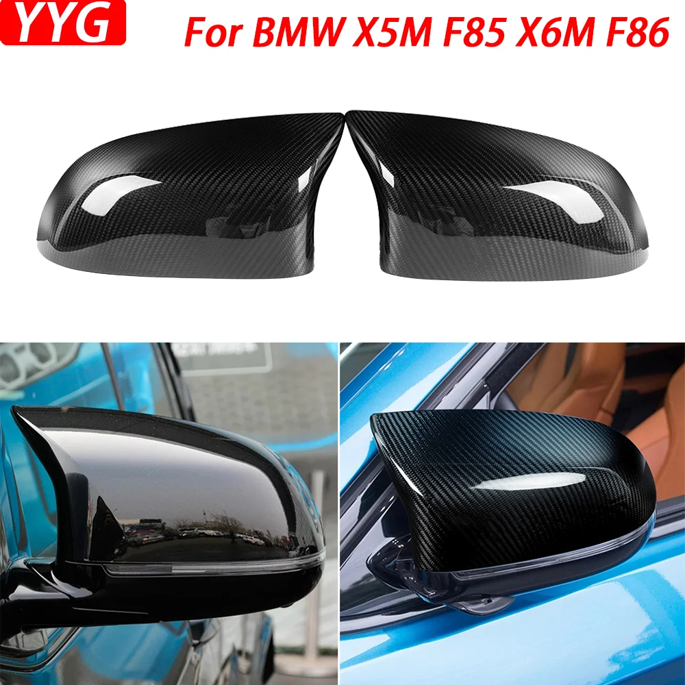 

For BMW X5M F85 X6M F86 2015 2016 Real Dry Carbon Fiber Rearview Mirror Cover Decorative Car Modification Retrofit Accessories