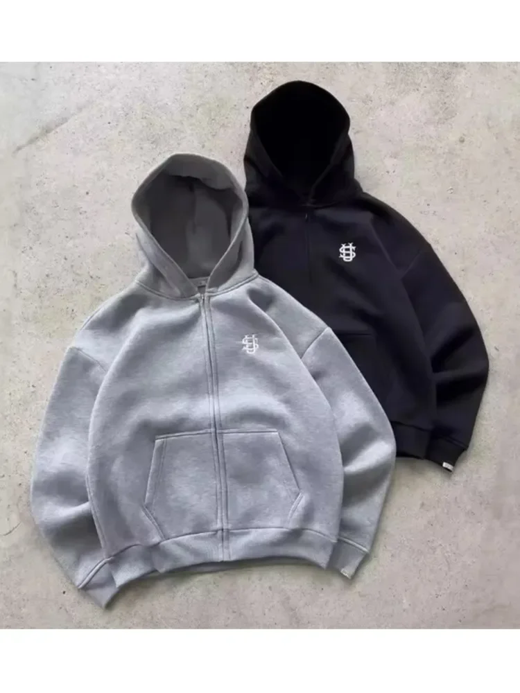 2026 Herbst/Winter Mode Stickerei Harajuku Y2K Reißverschluss-Hoodie Damen Street Y2K Neue Punk Sportbekleidung Unisex Lässiger Hoodie – Detail 4