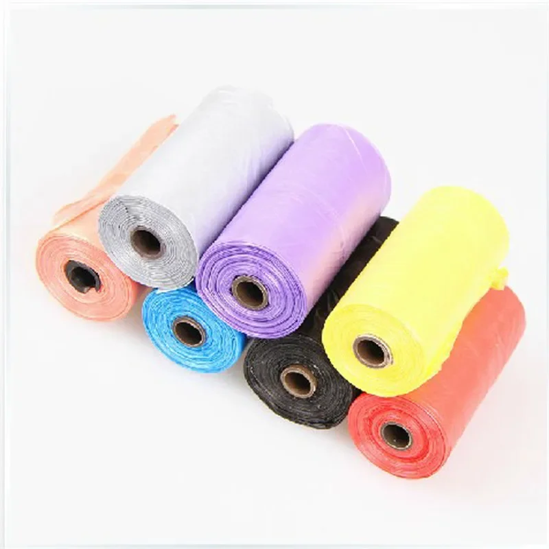 15pcs/Roll Pet Dog Poop Bags Dispenser Collector Garbage Bag Puppy Cat Pooper Scooper Bag Small Roll Outdoor Pets Clean Supplies