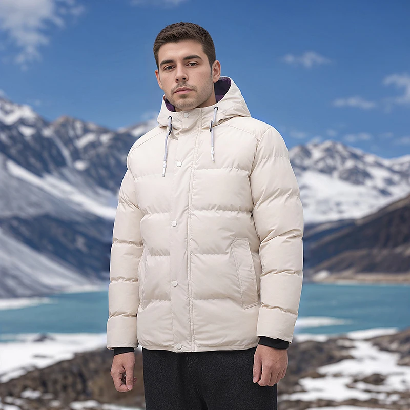 

Men's Autumn Winter Thickened Parkas Outdoor Travel Outwear Hooded Cotton Padded Coat New Men's Casual Loose Fit Bread Jacket