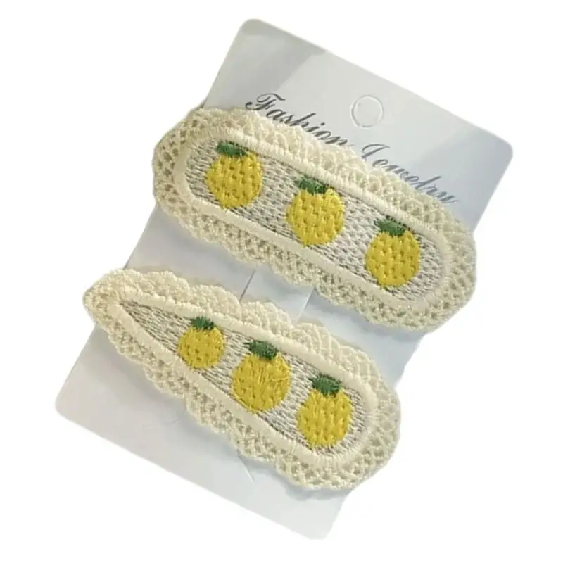 31BB Pack of 2 Stylish Lace Decorated Fruit Hair Clip for Girls Parties School