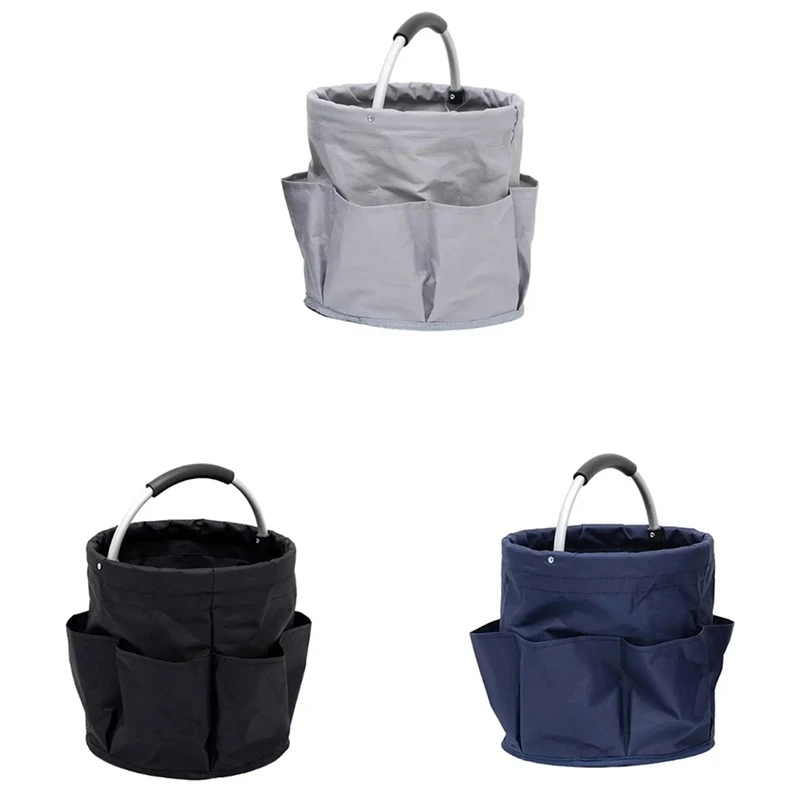 Black Portable Foldable Storage Bag Gardening Tool Bag Manual Tool Bag Planting Props Shopping Camp Basket Durable