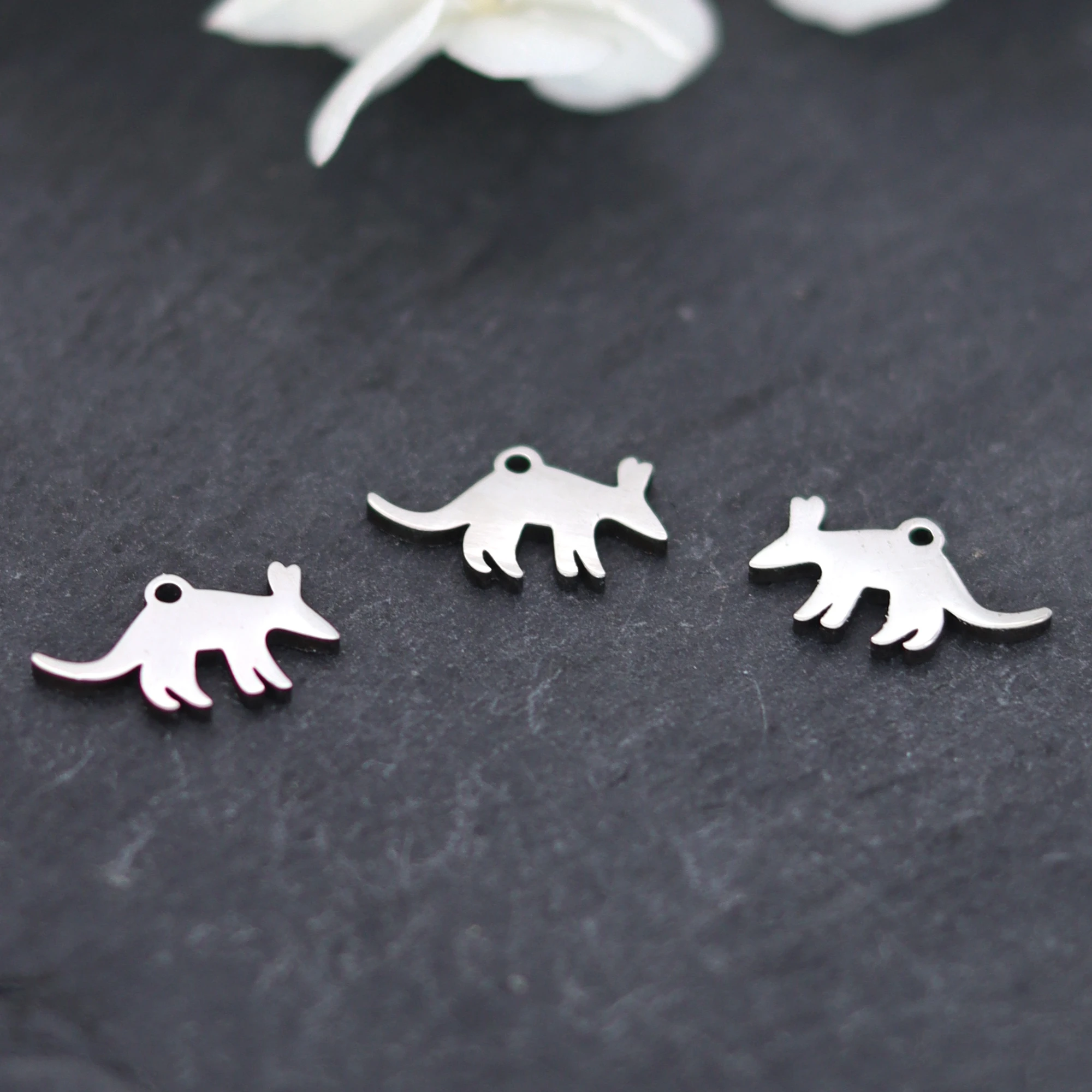 3pcs Stainless Steel Earth Pig Charms Pendant For Earrings Necklace Bracelet Crafts DIY Jewelry Making