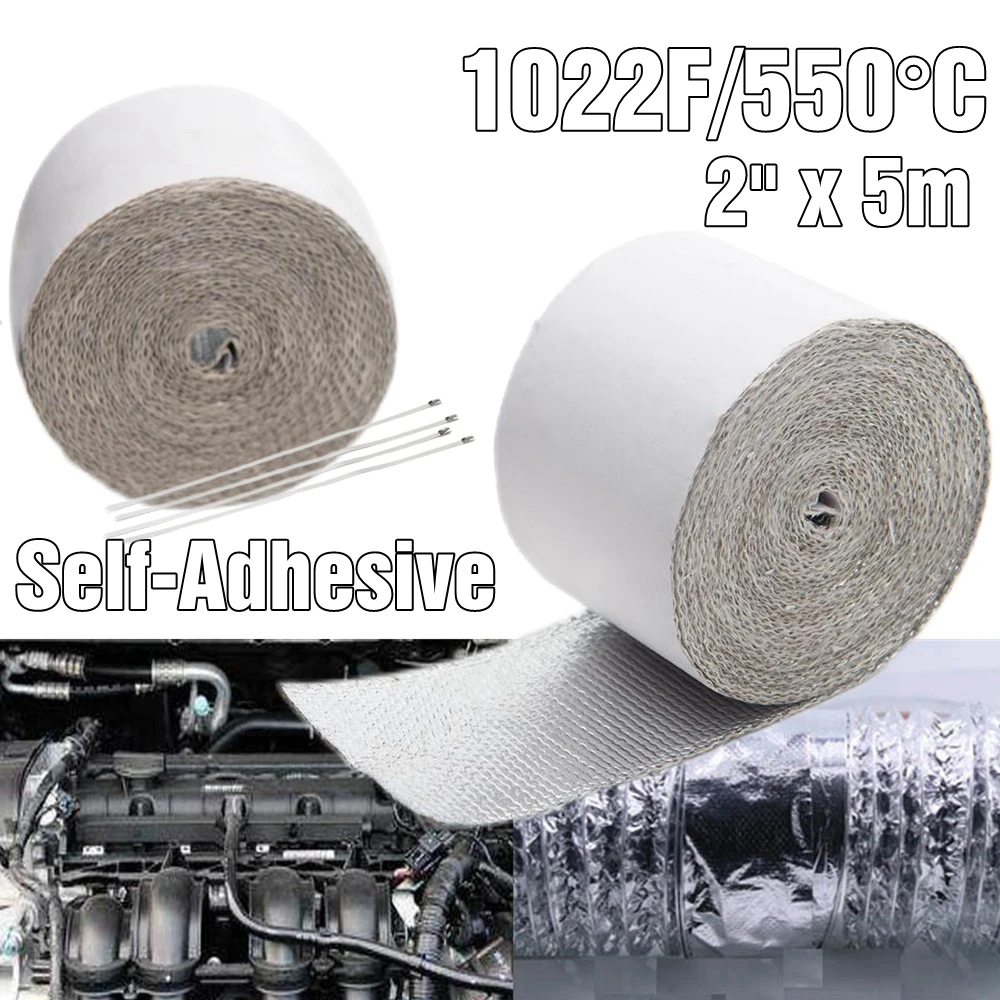 EPMAN Car Aluminum Fiber Glass Reinforced Tape Self-adhesive Heat Shield Resistant Wrap For Intake Pipe / Suction Kit EP-WR12DJ