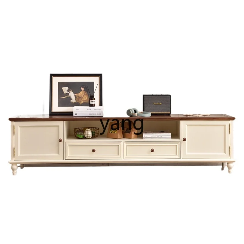 

TGF solid wood TV cabinet coffee table combination small apartment TV cabinet living room vertical chest cabinet