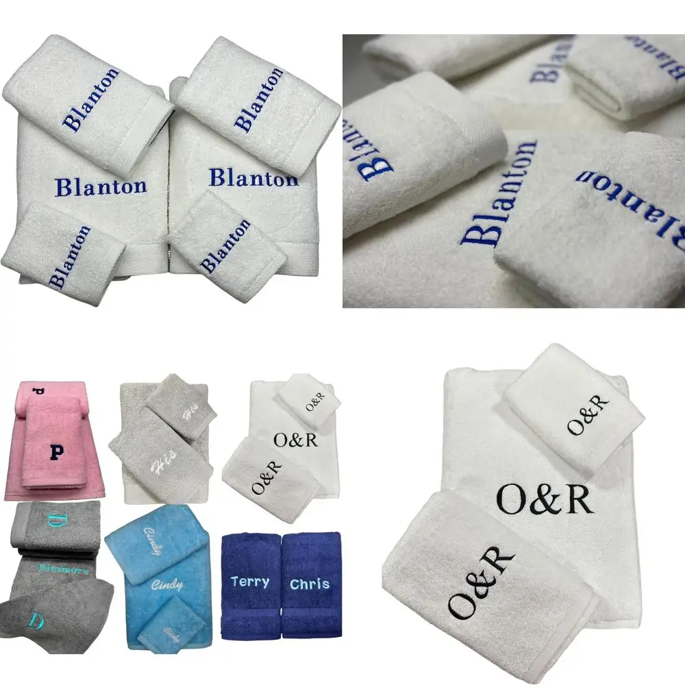 

Персонализированный набор полотенец из 6 предметов — турецкие банные полотенца с вышивкой имени — полотенца с монограммой на заказ — роскошные аксессуары для купания