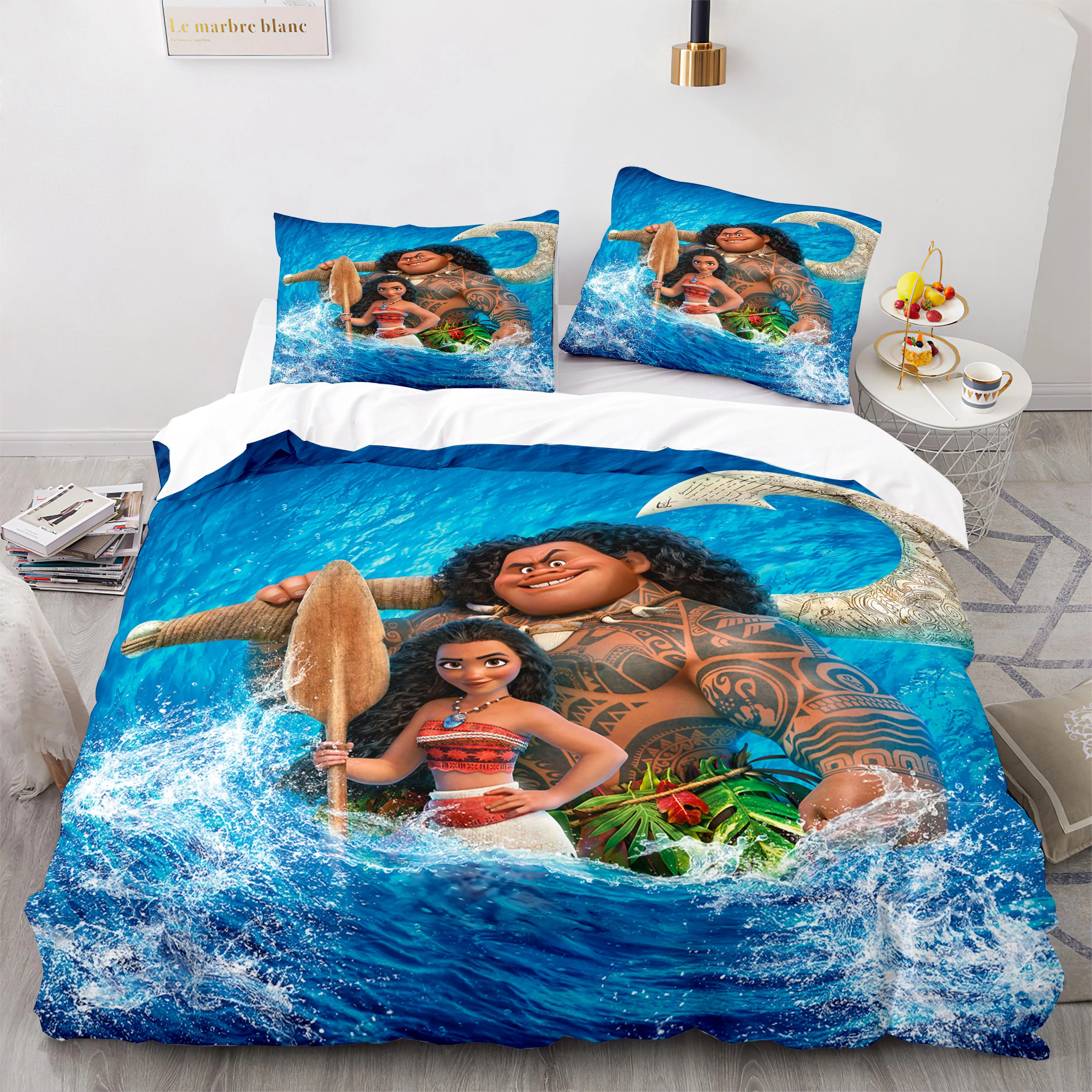 Disney Moana Bedding Set Duvet Cover Pillow Case Single Twin King Size Bedroom Decoration Cartoon Boy Girls Children Bed Gifts