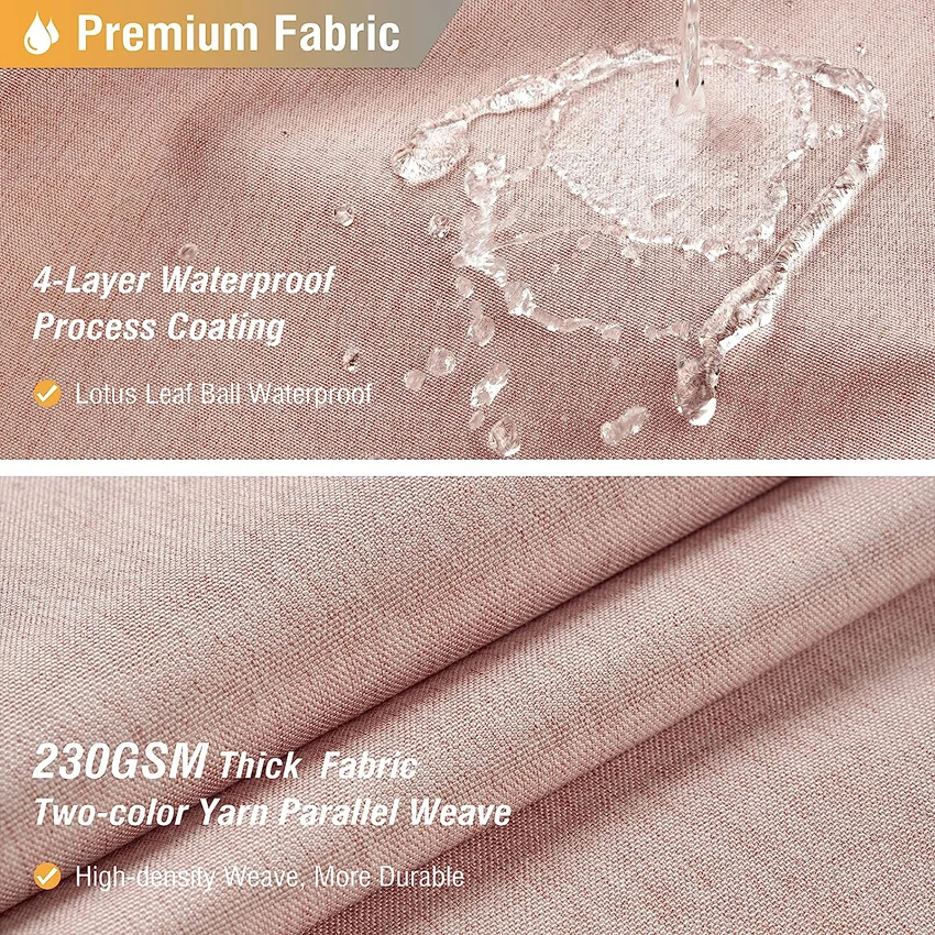 Thick Imitation Linen Shower Curtain Luxury Waterproof Bathroom Bath Curtains Solid Color For Bathtub Bathing Cover with Hooks