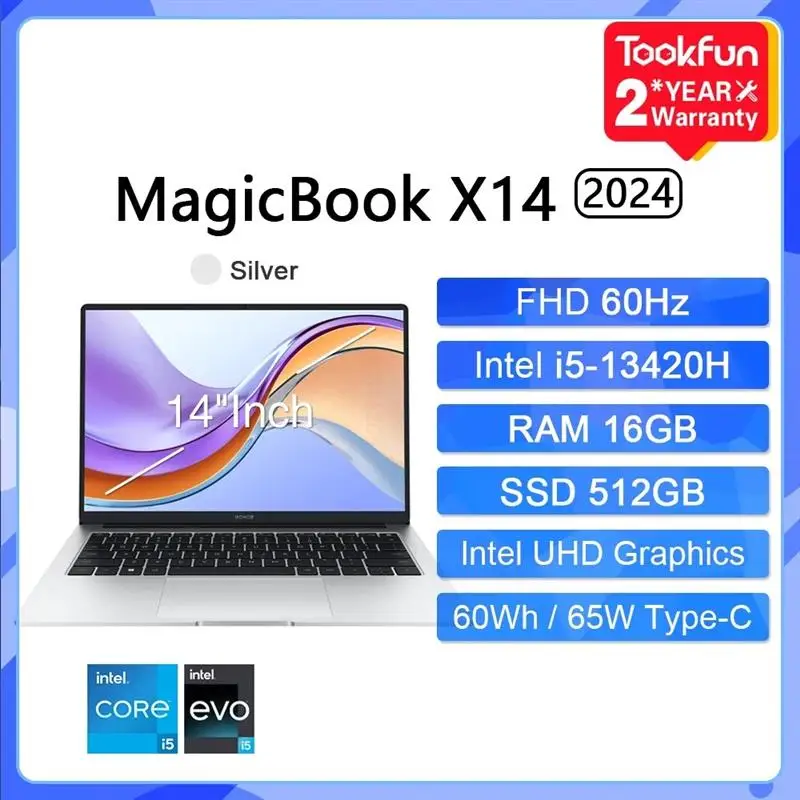 New! MagicBook X14 Pro 2024 Laptop Intel Core i5-13500H AMD Ryzen R5 16GB 512GB 1TB 14