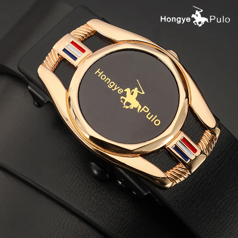 メンズビジネスベルト合金自動バックルベルト高級カジュアルベルト高品質PUレザー