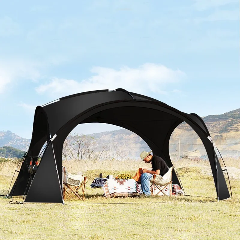 

Waterproof Silver Coated Camping Tent, Gazebo, Sun Shelter, Dome-style Canopy, 8-10 Person, 410x410x230cm