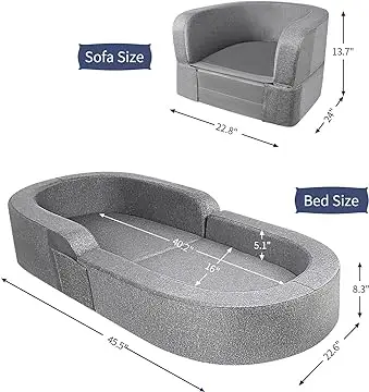 Custom Modern Outdoor Infant Portable Stackable Kids Couch Sofa Chair Bed 2 in 1 Foldable Travel Baby Crib Sofa