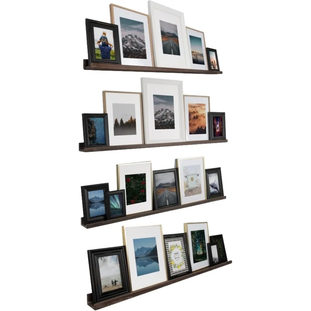 رف حافة ضيق مثبت على الحائط مقاس 52 بوصة من Ted - رف خشبي عائم لغرفة المعيشة والمكتب والمطبخ وغرفة النوم #2