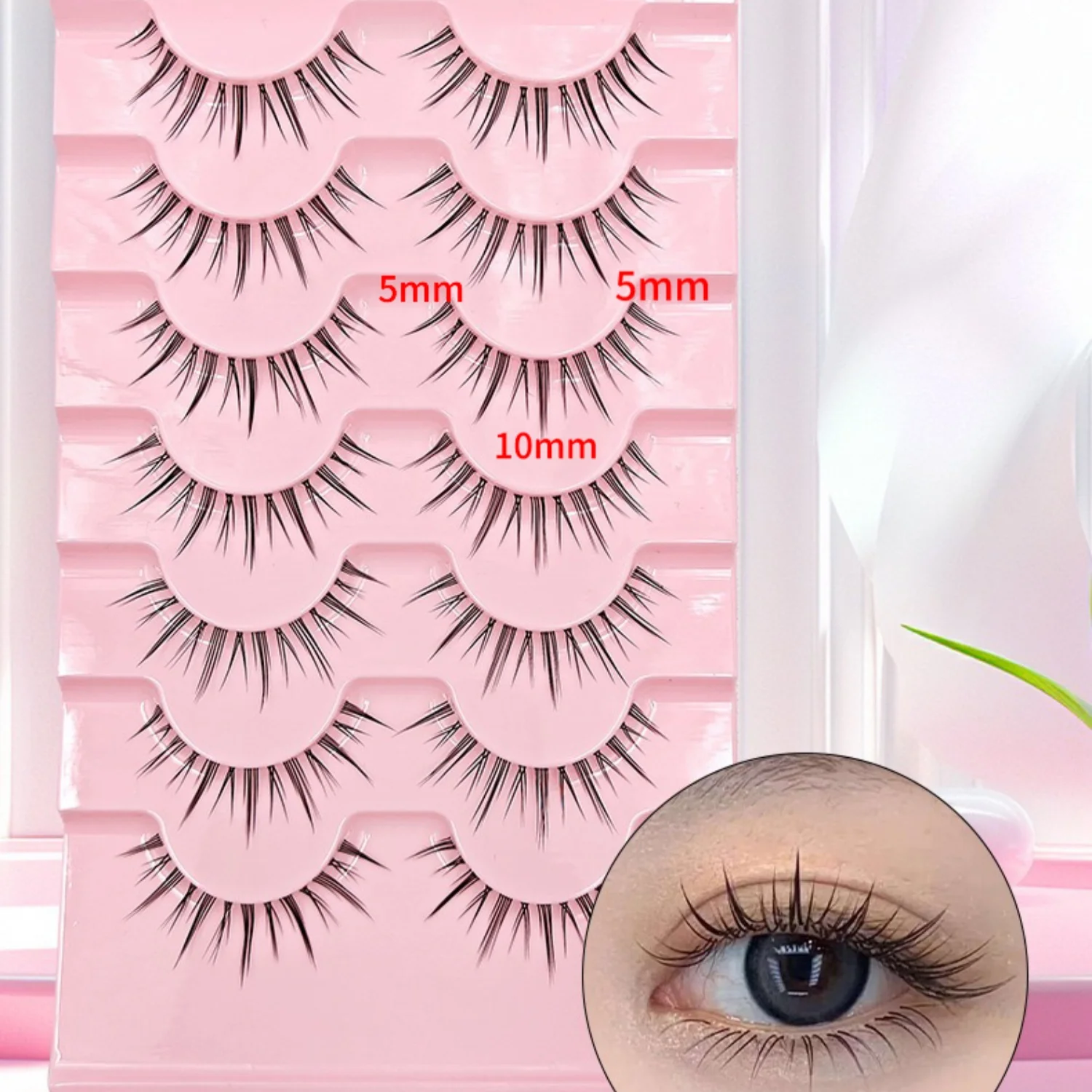 本物のまつげと偽まつげの模倣、コミック全体、透明な悪魔のまつげカーラー、自然な太いまつげ、初心者向け