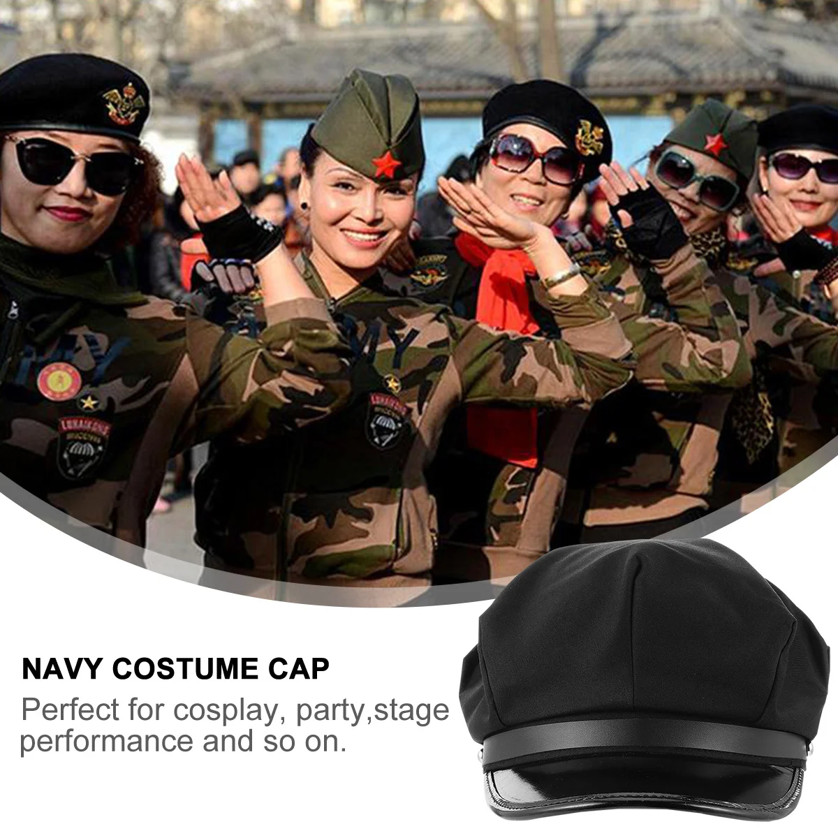 

Шляпа моряка, темно-синий костюм, восьмиугольная хлопковая шляпа капитана, прочный аксессуар для вечеринки на Хэллоуин, темно-синяя костюмная кепка