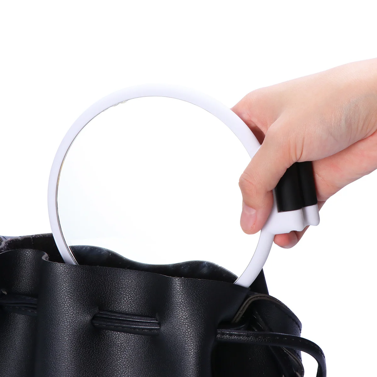 

10x Magnifying Foldable Round Makeup Mirror Vanity Tabletop Bathroom Shaving Mirror White Sleek Design