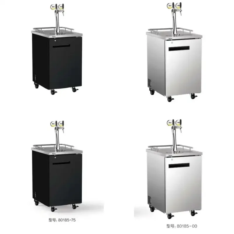 

Stainless Steel 2 Head Draft Beer Cooler Stand, Home Bar Commercial Draft Beer Chiller Dispenser