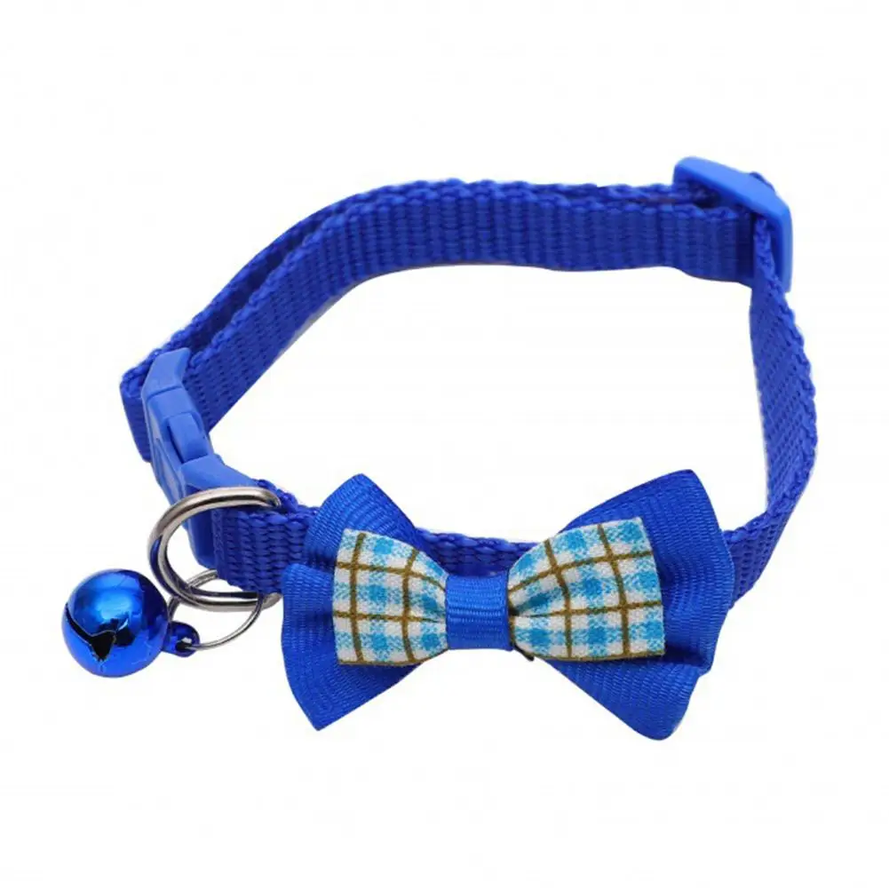 Pet Puppy Dogs Adjustable Bow Tie Collar Necktie Bowknot Puppy Bell Kitten Deco Product Holiday Necklace Soft Pet Wedding L X8A2