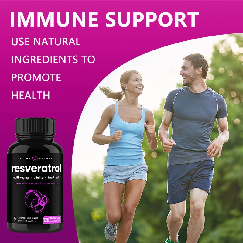 مكمل ريسفيراترول العضوي - مضاد للأكسدة قوي، يساعد على صحة الدورة الدموية، ودعم المناعة، ويعزز الشيخوخة الصحية