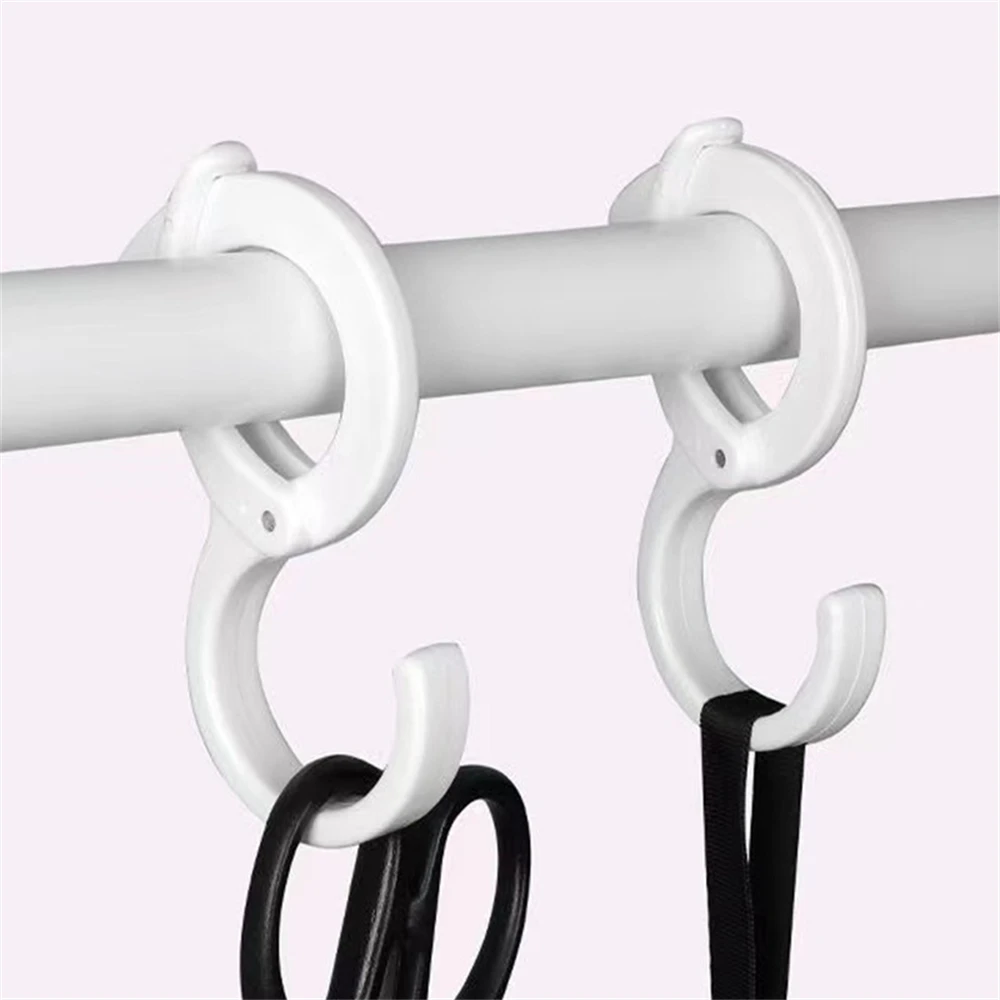 Coat Hat Tie Hanging Storage Organizer Hook S Shaped S-shaped Plastic Abs Home Ring Buckle Punch-free Railing Closet Hook