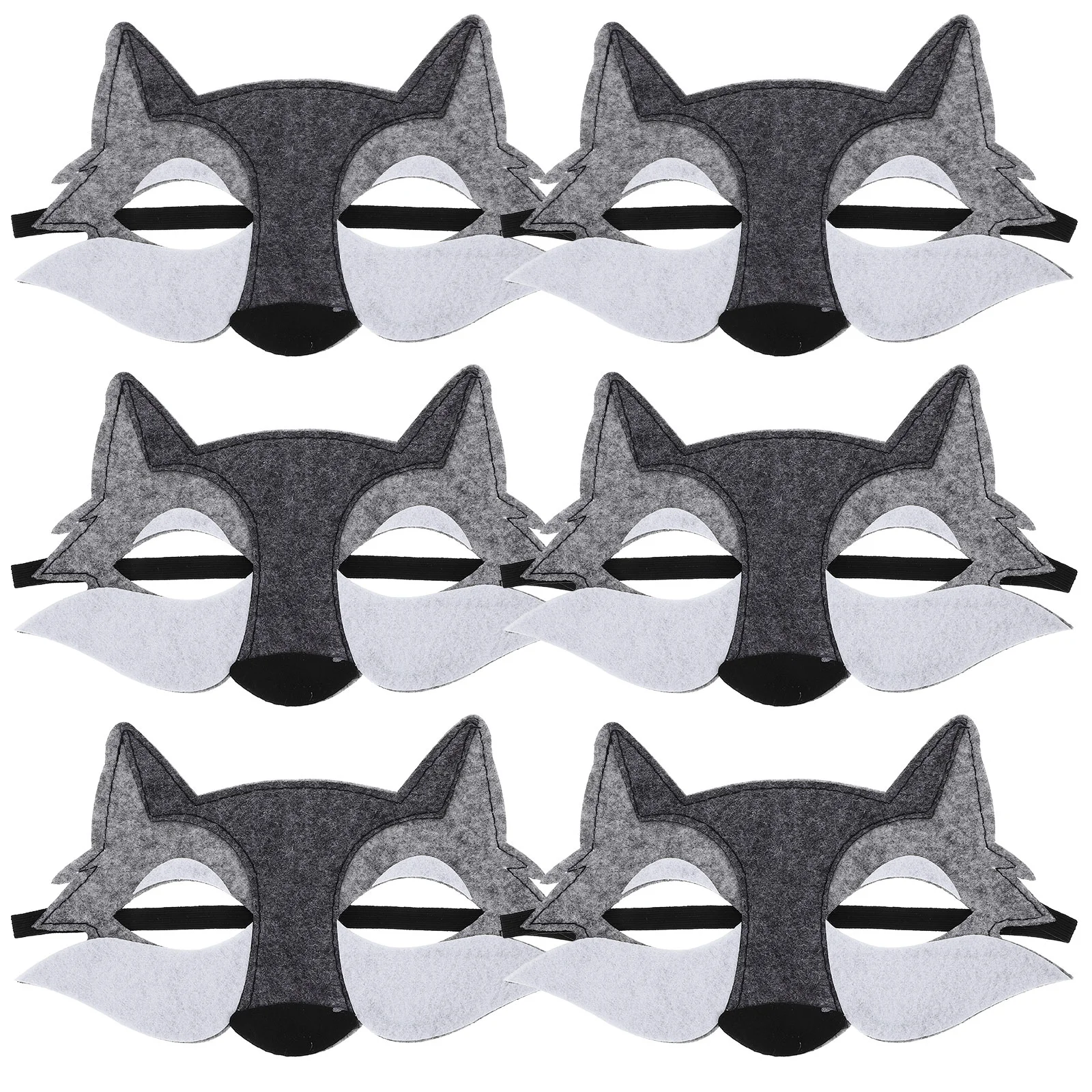 

6 Pcs Non-woven Felt Surface Halloween Fox Cosplay Mask Animal Masks Masquerade