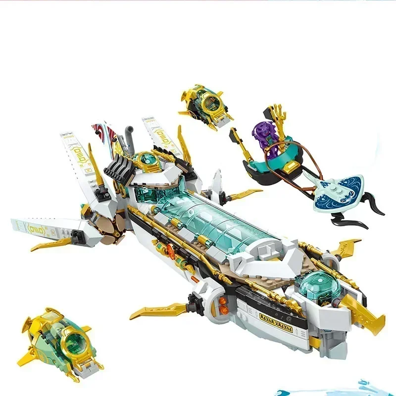 Décennie s de construction sous-marin Hydro Bounty Mech Pad Speeder, modèle de briques, compatible avec 1218, jouets pour enfants, cadeau, 71756 pièces