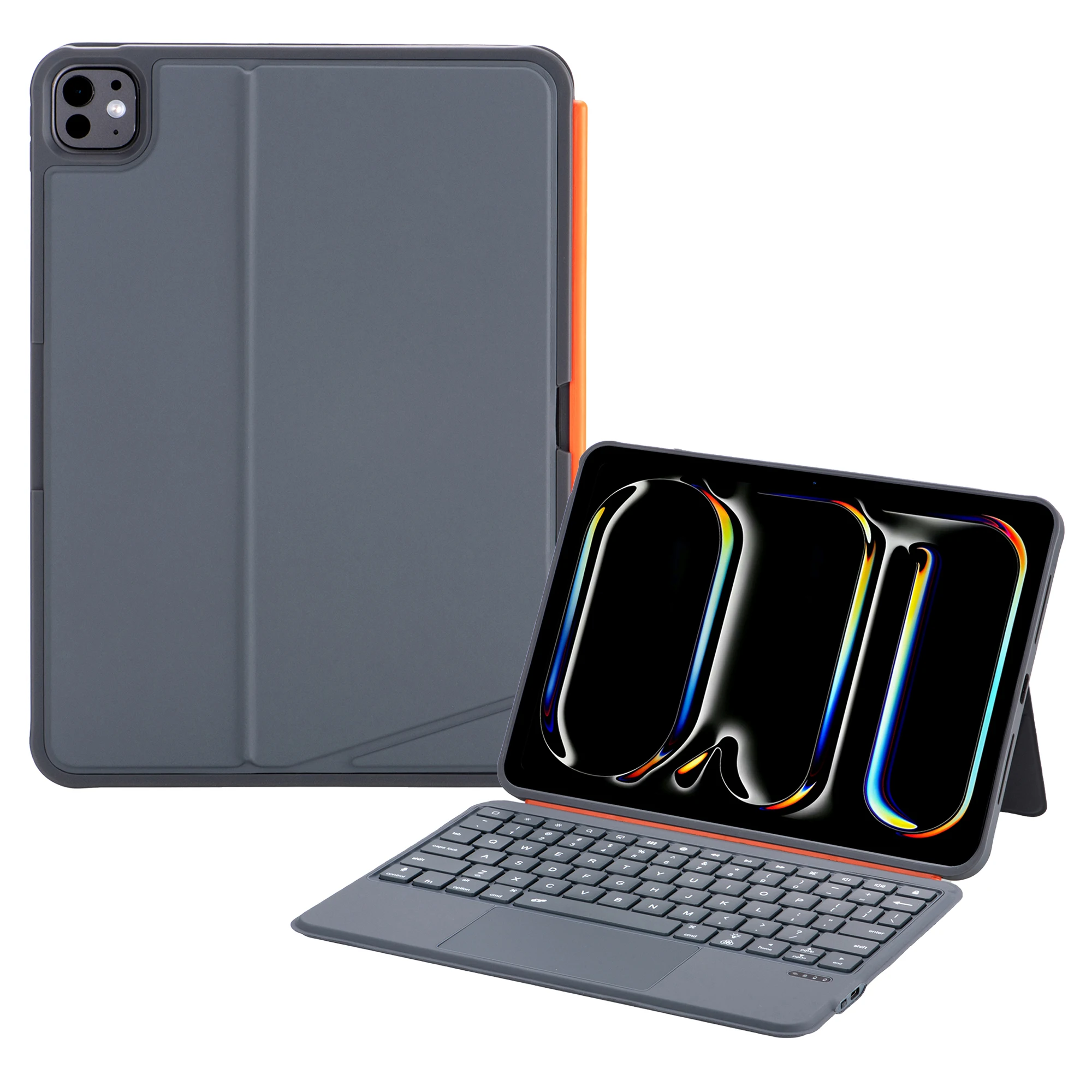 

K07 Leather Case for iPad (2025) / Air 11 (2025) / Air 11 (2024) Metal Rotating Hinge Bluetooth-Compatible Keyboard with Backlit
