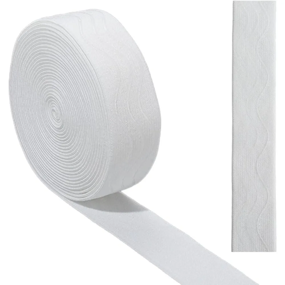 

5Yds*30mm Non-Slip Elastic Ribbon Wave Elastic Gripper Band Stretch Rubbers Stretch Belt Webbing Roll Spool for DIY